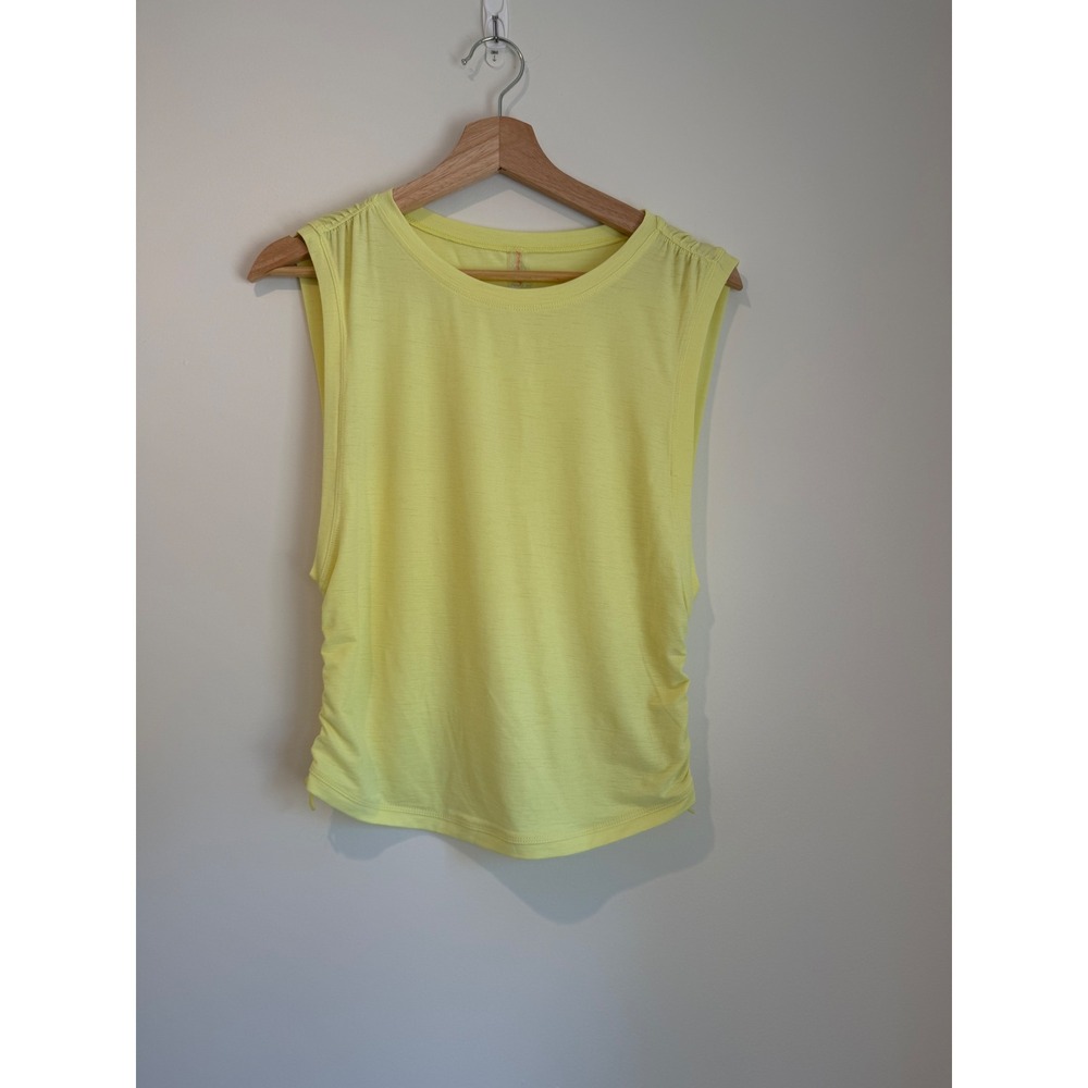 Free People Movement Tempo Sport Mode UV Protection Muscle Tee Ruched Yellow, S